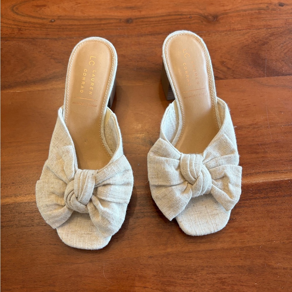 LC Lauren Conrad Izabella Women’s Heeled Slide Sandals - Picture 2 of 11